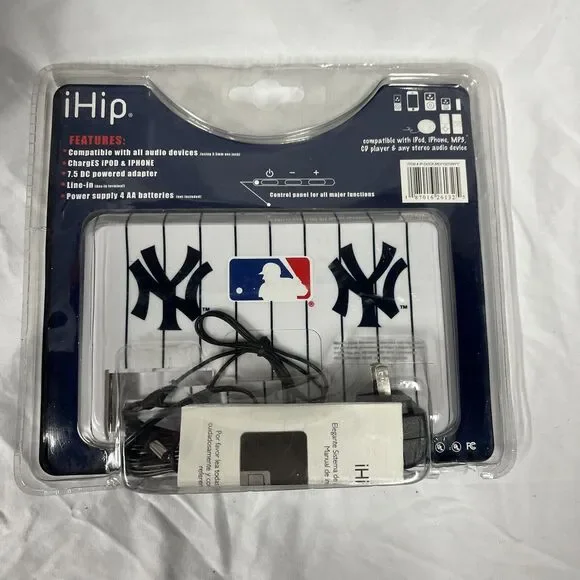 iHip MLB New York Yankees Portable Speaker System New Sealed - D9